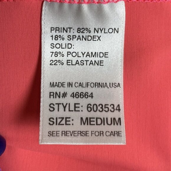 Title Nine Women's size M Long Sleeve Ruched Sides Coral Top - Picture 7 of 7